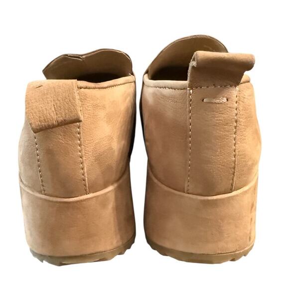 Eileen Fisher Tan Nubuck Platform Loafers Size 6 display picture 1